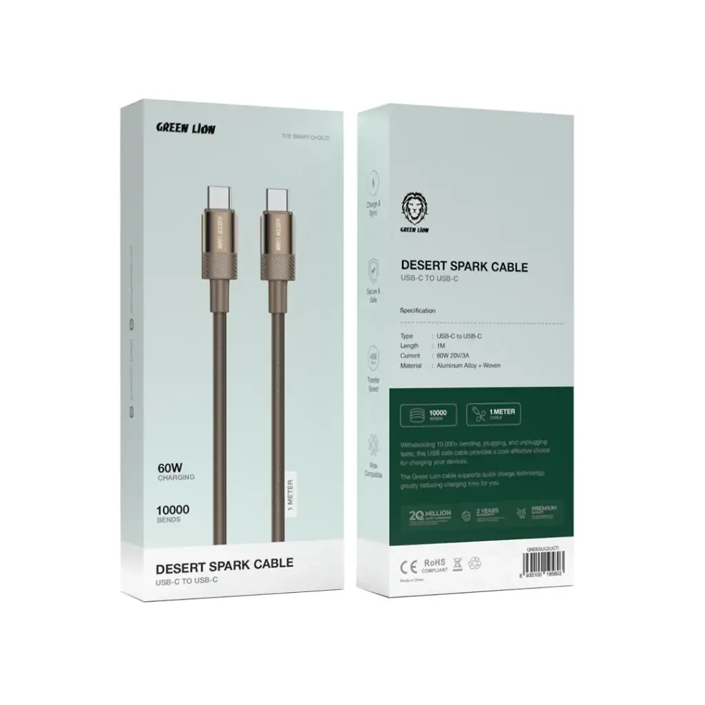 GREEN LION USB C TO C 60W DESERT SPARK CABLE