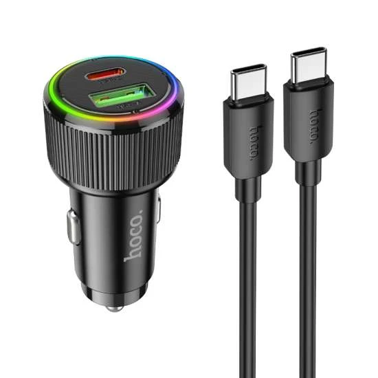 38W DUAL PORT CAR CHARGER WITH TYPE C TO C CABLE