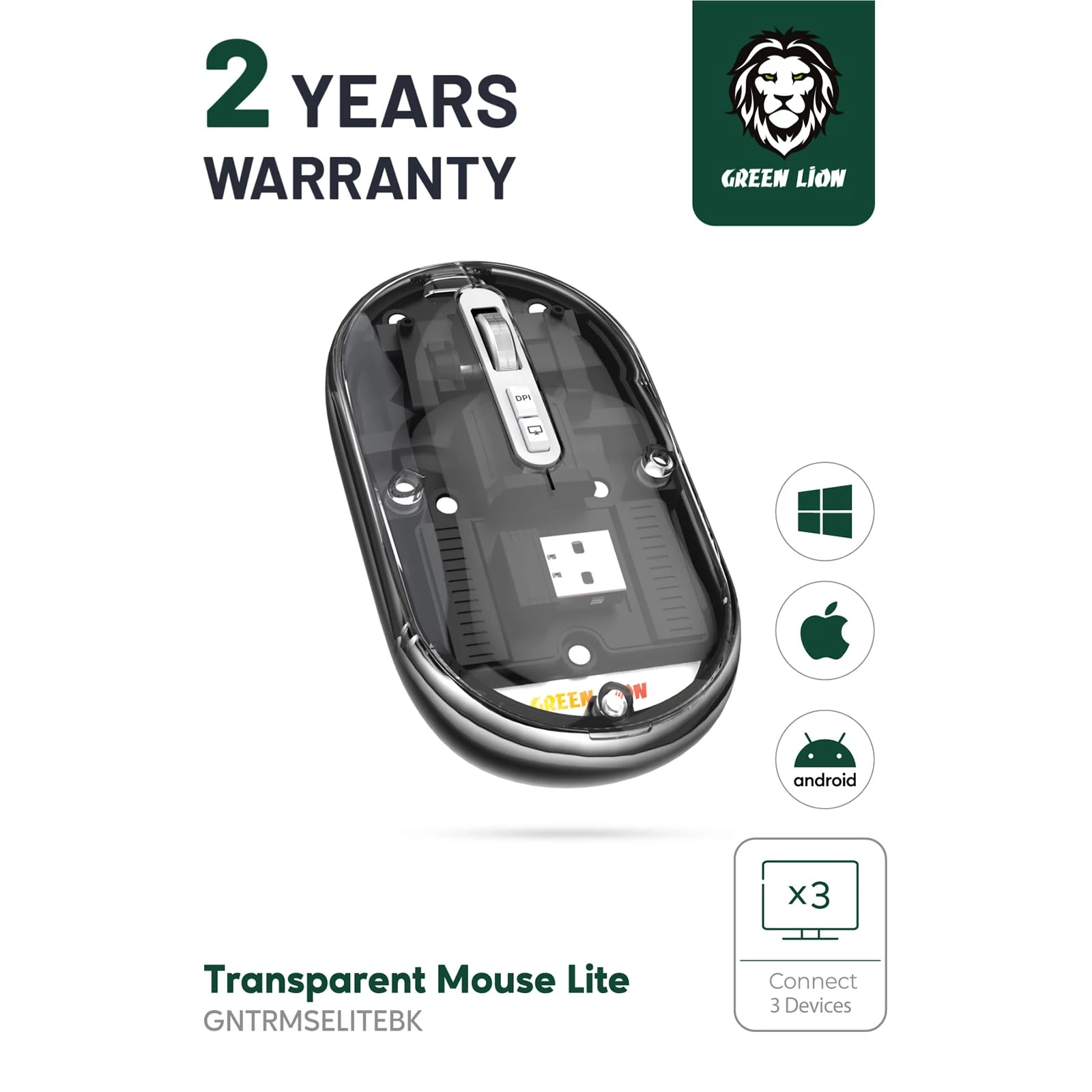 TRANSPARENT MOUSE LITE CONNECT 3 DEVICES