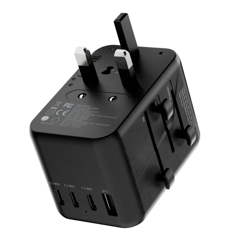 MULTIPORT TRAVEL ADAPTER WITH USB A PORTS