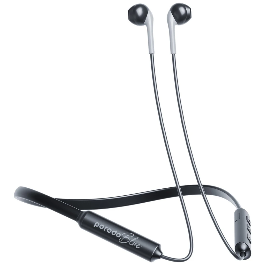 Porodo Blue ENC Neckband WITHOUT RUBBER Black