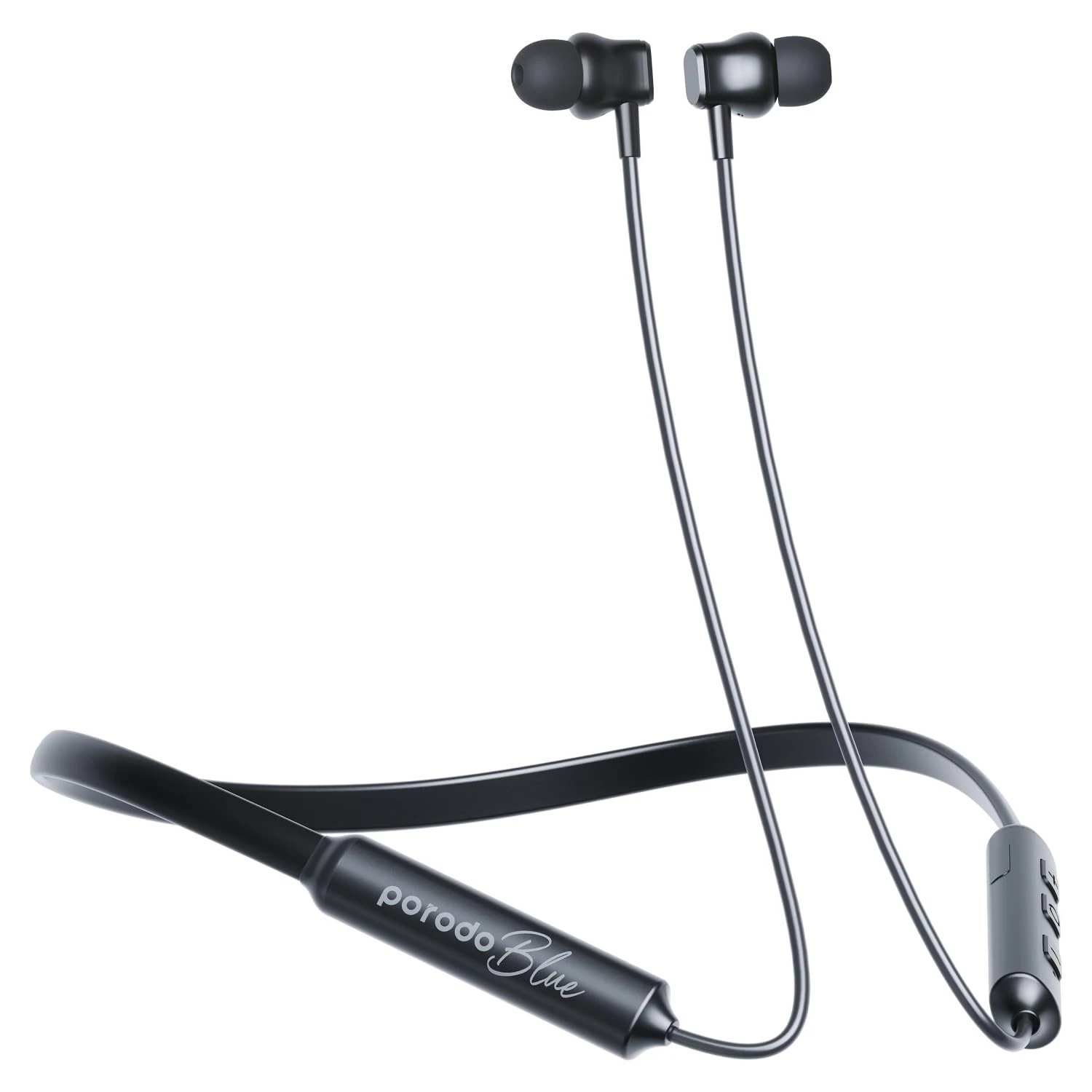Porodo Blue ENC Neckband In-Ear Earphones WITH RUBBER Black