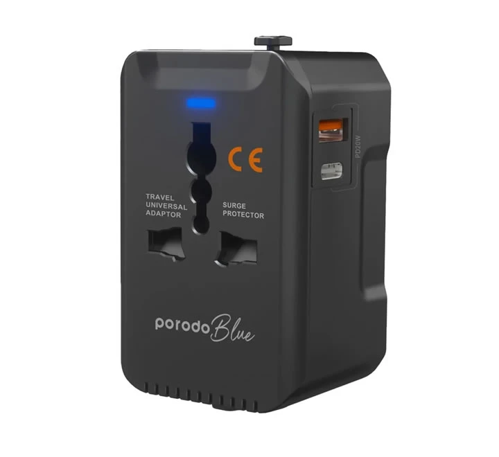 Porodo Blue PD 20 DUAL PORT Universal Travel Adapter