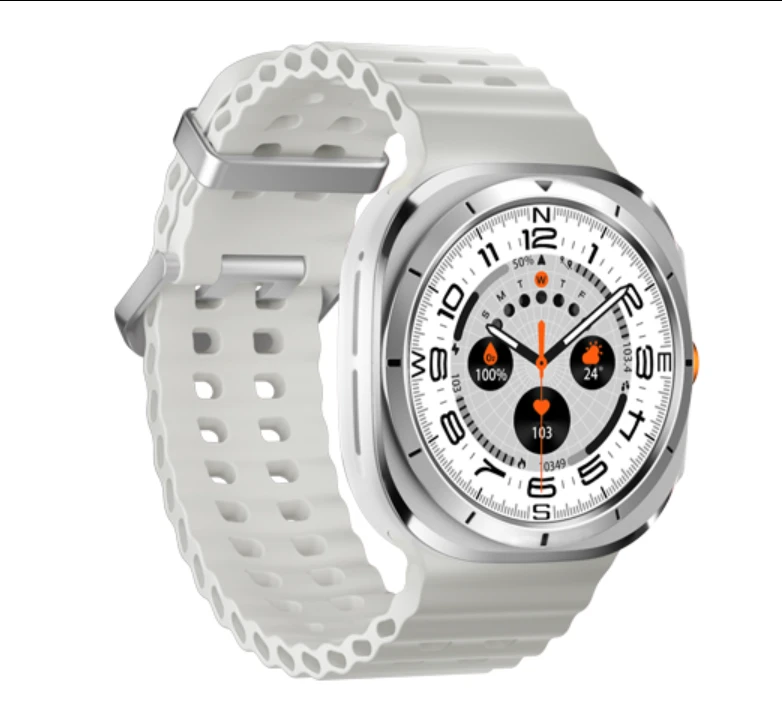 Porodo 'Vovager' Amoled 1.43" Smart Watch Silver Dial White Ocean Band 34mm- Sil