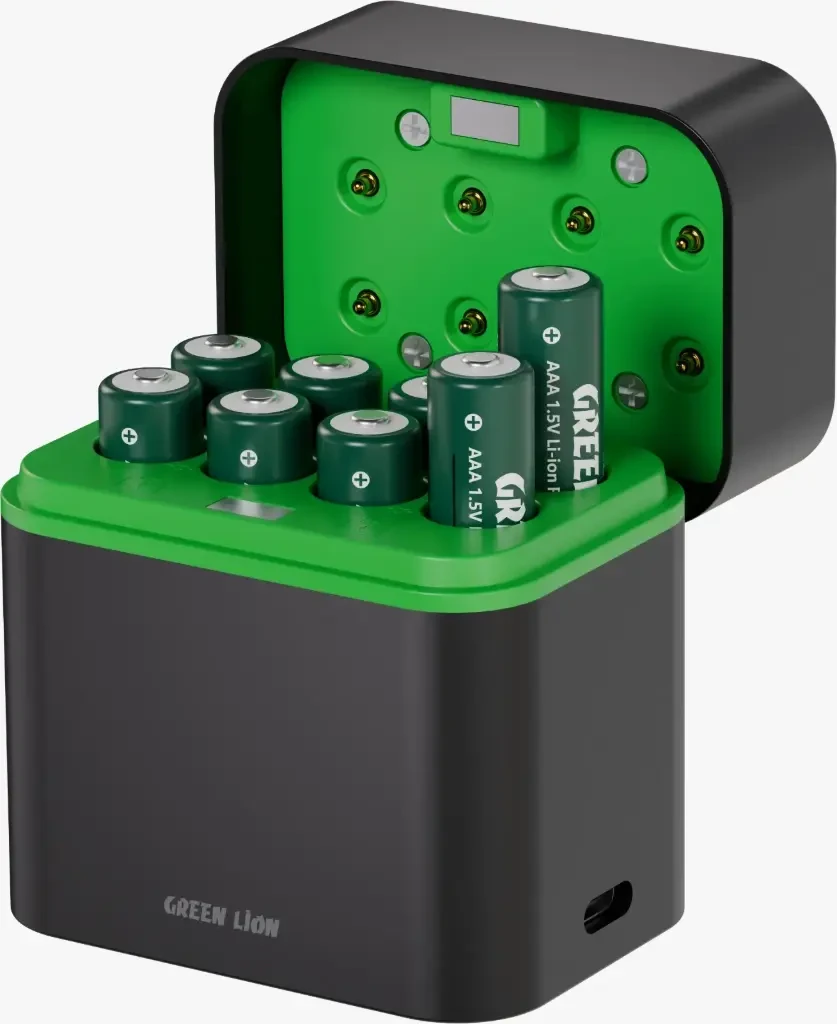 Green Lion RECHARGEABLE 8*AAA Battery Dock USB-C