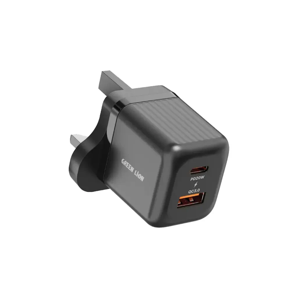 Green Lion Ultra Compact GaN Wall Charger UK Pin A+C 20W
